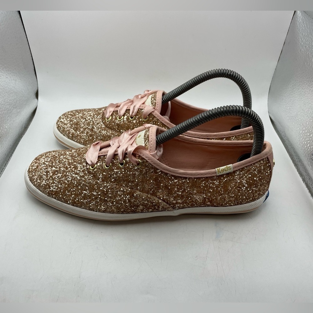Keds X Kate Spade women’s rose gold glitter sneakers size 7
